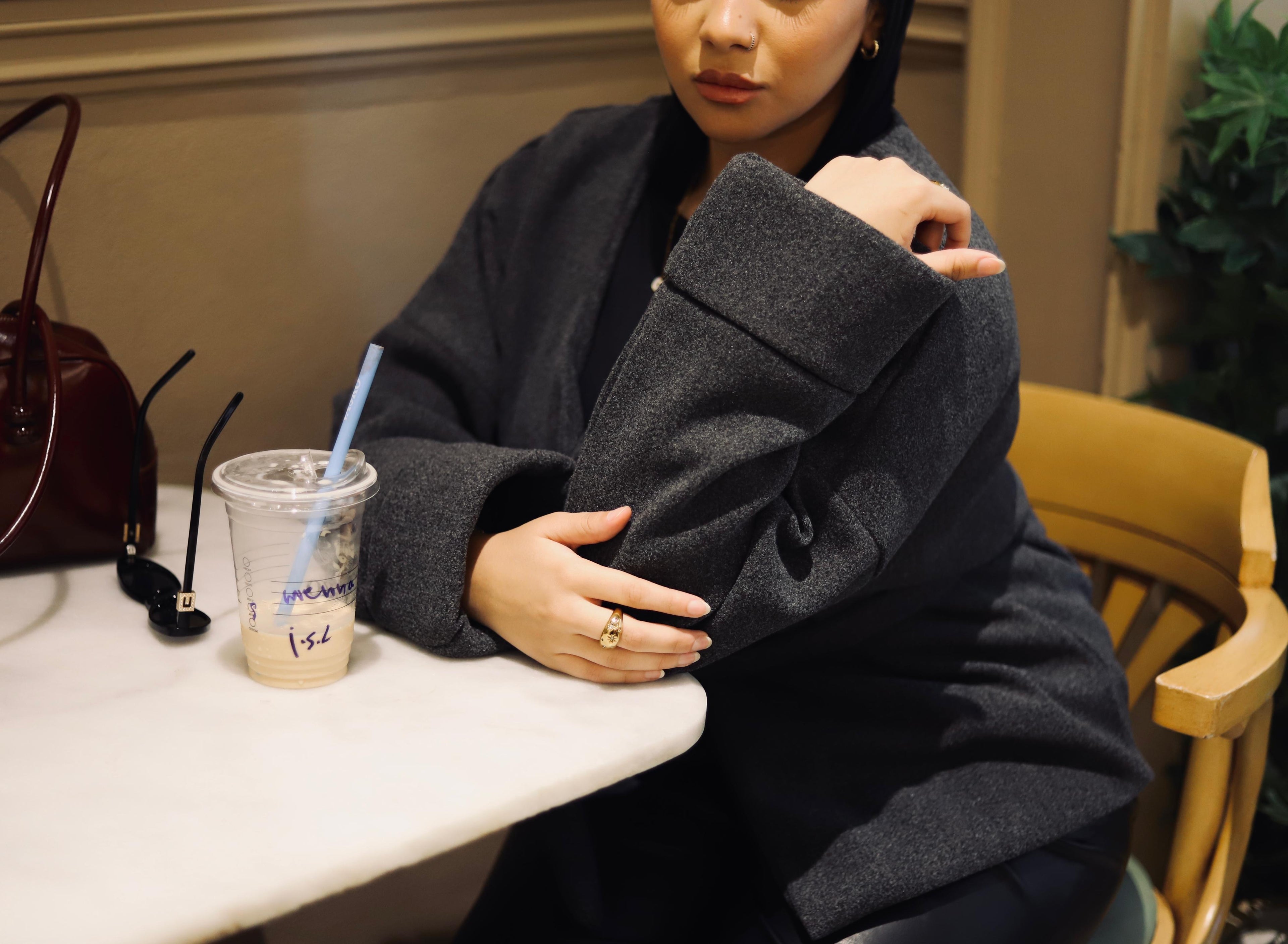 Tie-waist jacket in grey