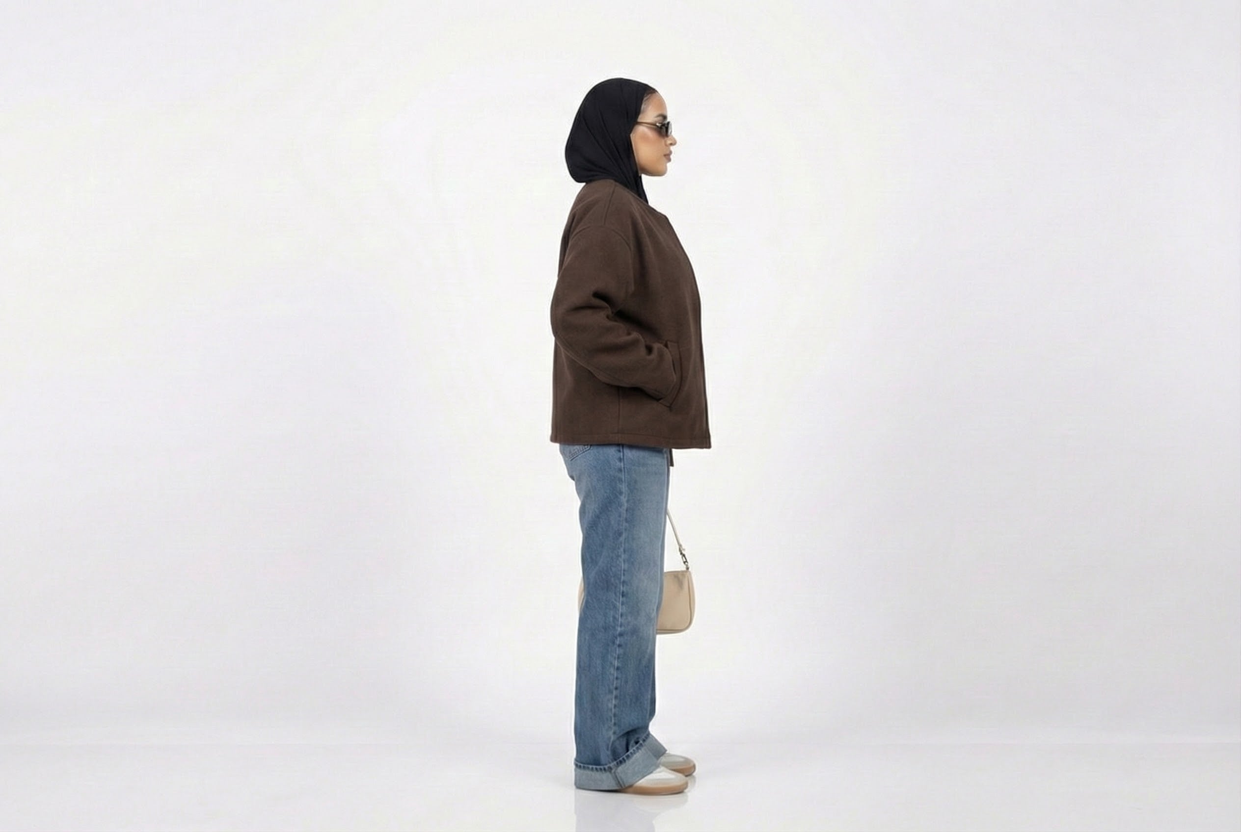 Zip-up Jacket in Brown