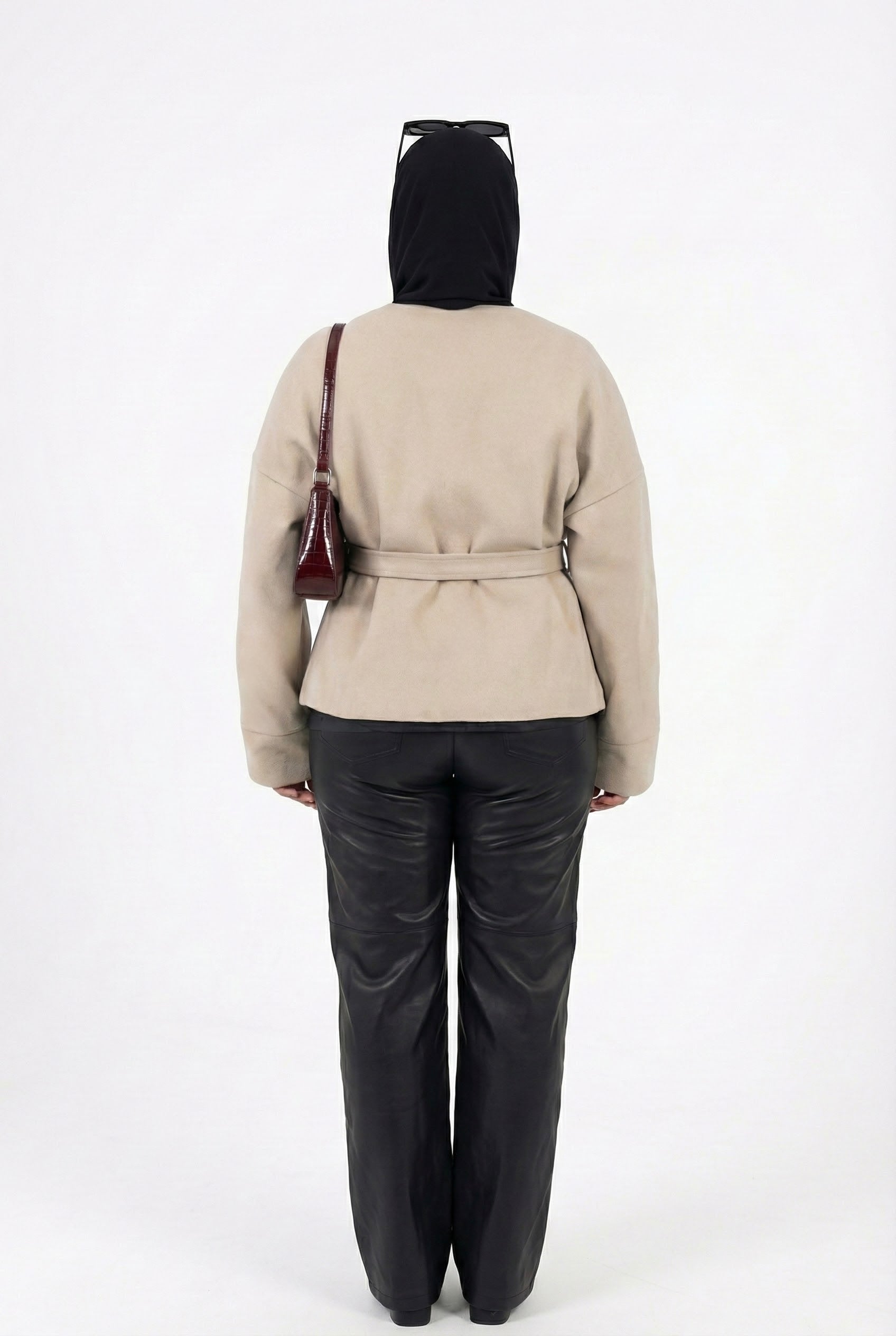 Tie-waist jacket in beige