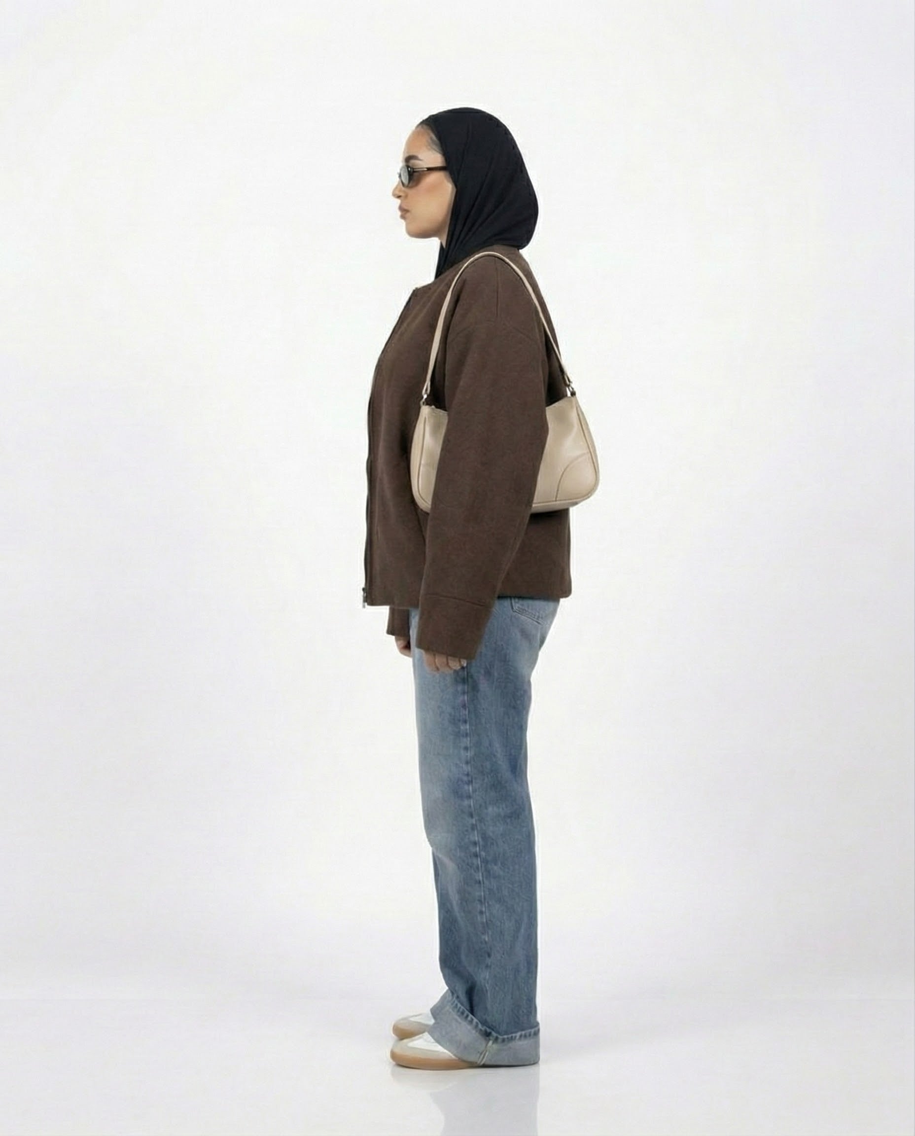 Zip-up Jacket in Brown