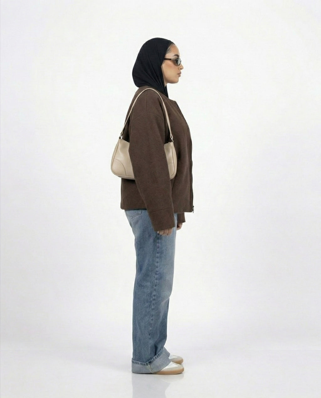 Zip-up Jacket in Brown