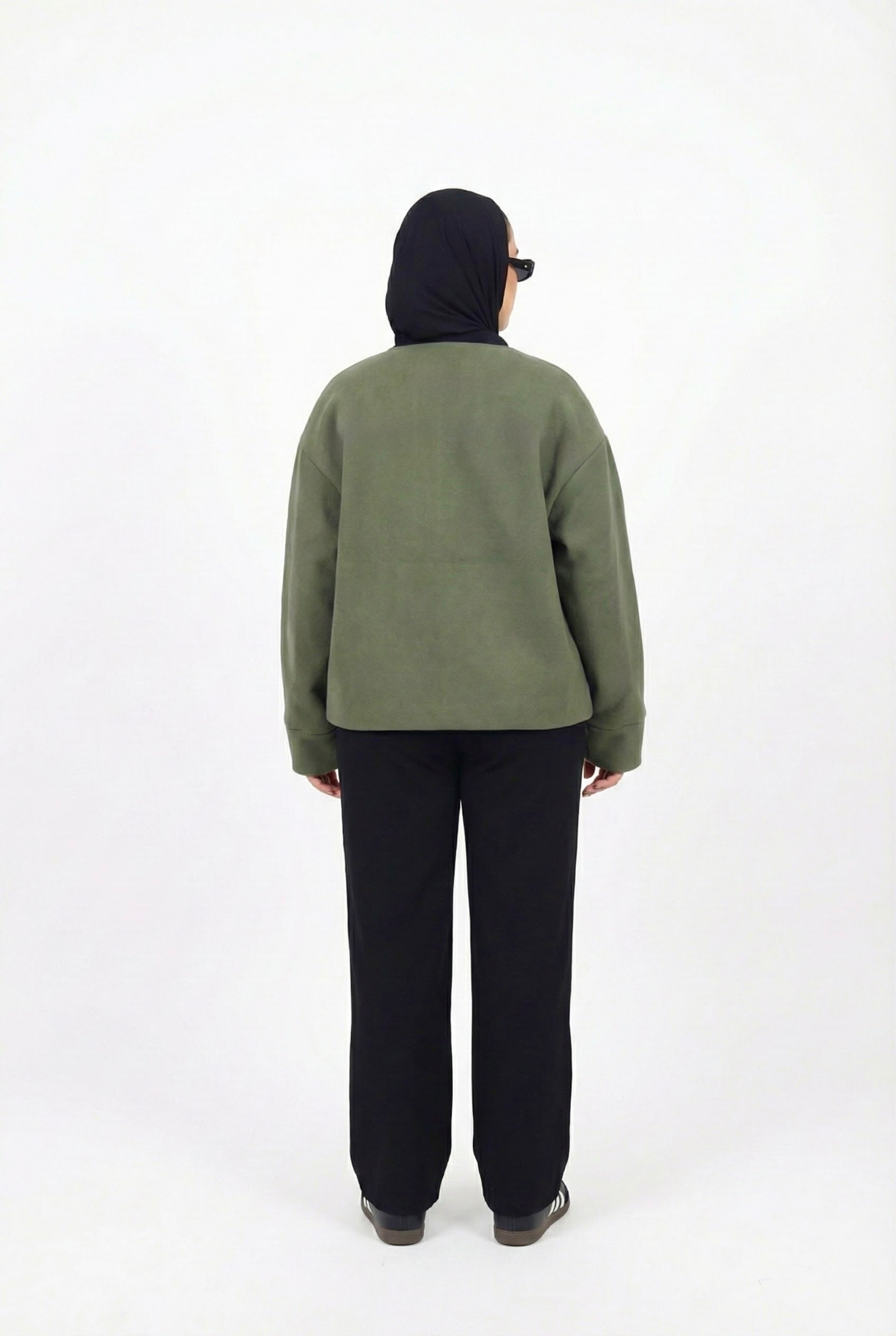 Zip-up jacket in olive