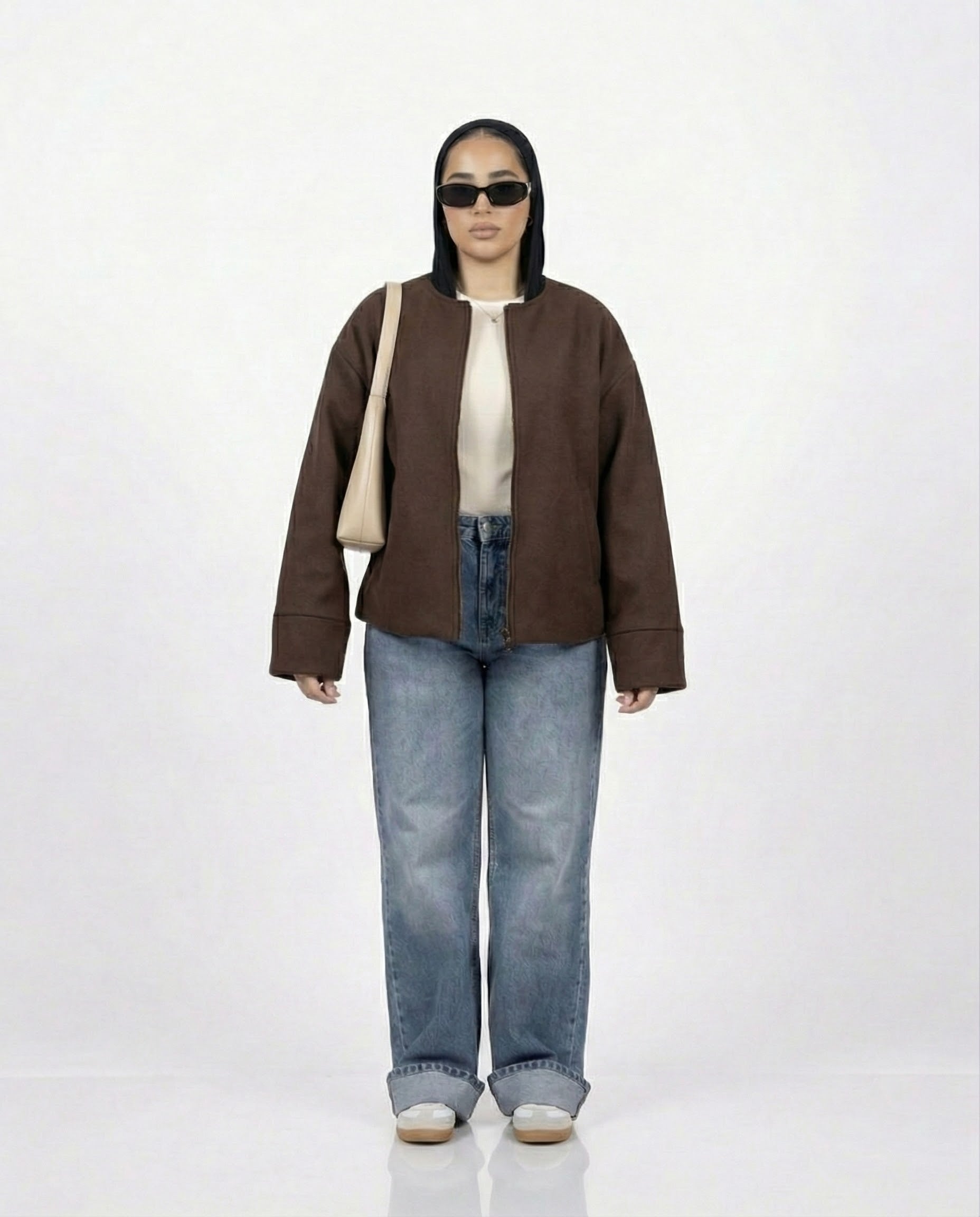 Zip-up Jacket in Brown