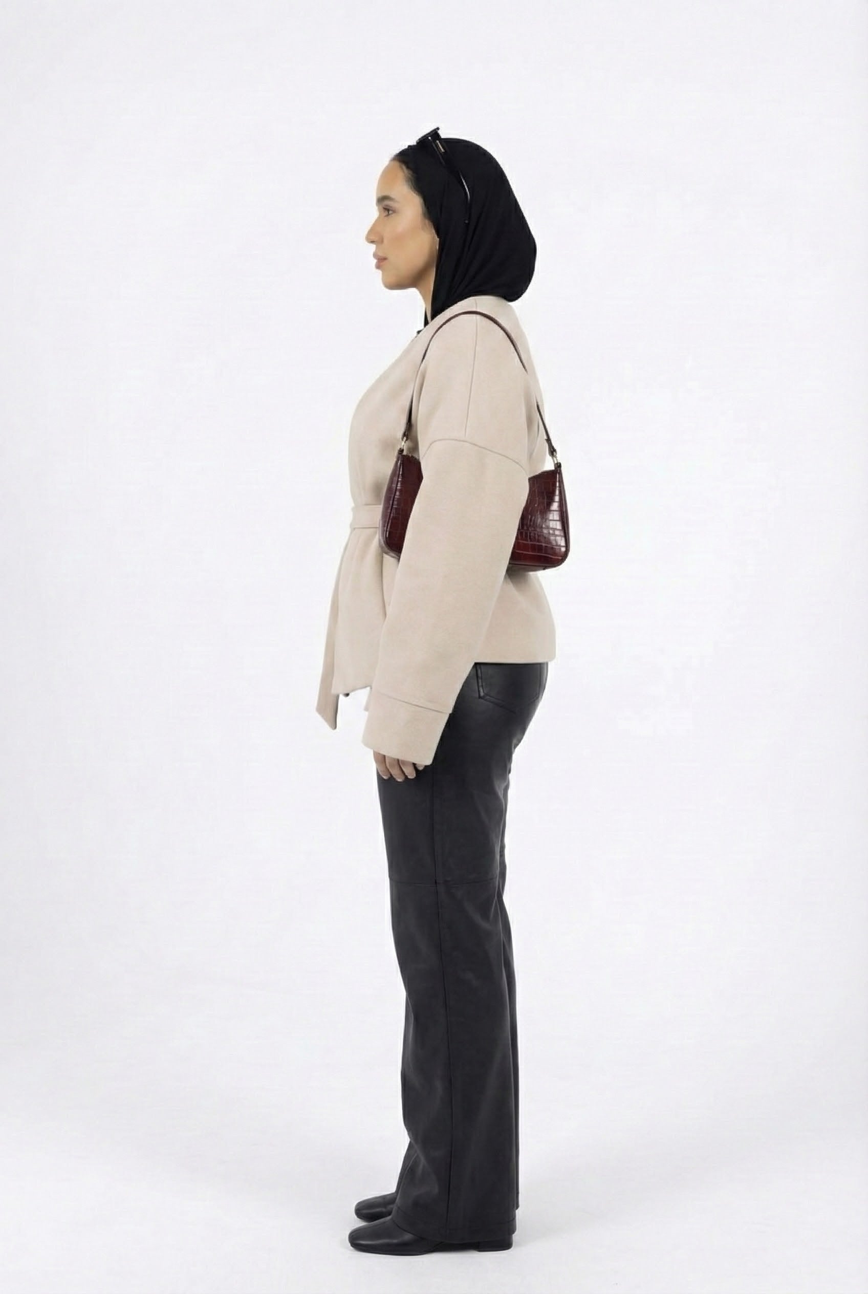 Tie-waist jacket in beige